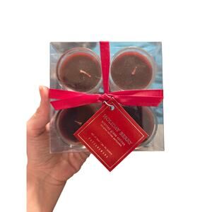 Pottery Barn Holiday Berry Scented Glass Votives Set of 4 New Unopened